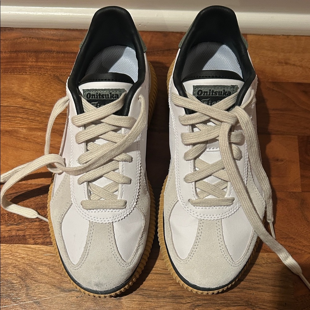 Onitsuka Tiger White and Green Sneakers worn 3x